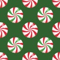 Seamless Christmas pattern with candy. Peppermint Pattern. Strawberry swirl candy seamless pattern. Perfect for fabrics, kids