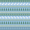Seamless Christmas pattern, card - Scandinavian sweater style. Royalty Free Stock Photo