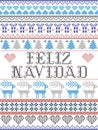 Seamless Christmas pattern Feliz Navidad Scandinavian style, inspired by Norwegian Christmas, festive winter pattern stitched