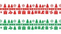 Seamless Christmas Pattern with Red and Green Festive Elements Royalty Free Stock Photo