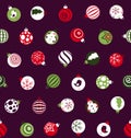 Seamless Christmas pattern in retro style. Royalty Free Stock Photo