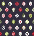 Seamless Christmas pattern in retro style. Royalty Free Stock Photo