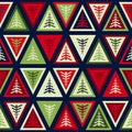 Seamless Christmas pattern in retro style. Scandinavian style. Royalty Free Stock Photo