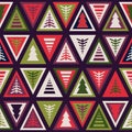 Seamless Christmas pattern in retro style. Scandinavian style. Royalty Free Stock Photo