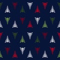 Seamless Christmas pattern in retro style. Royalty Free Stock Photo