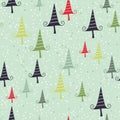 Seamless Christmas pattern in retro style. Royalty Free Stock Photo