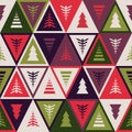 Seamless Christmas pattern in retro style. Scandinavian style. Royalty Free Stock Photo