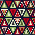 Seamless Christmas pattern in retro style Royalty Free Stock Photo