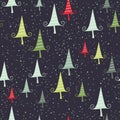 Seamless Christmas pattern in retro style. Royalty Free Stock Photo