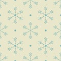 Seamless Christmas pattern in retro style with snowflakes Royalty Free Stock Photo