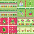Seamless christmas pattern set Royalty Free Stock Photo