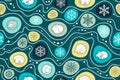 Seamless Christmas pattern with sleeping animals Royalty Free Stock Photo