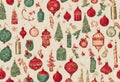 Seamless christmas pattern for wraping paper. AI generated Royalty Free Stock Photo