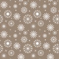 Seamless Christmas snowflake pattern on a stained-glass craft background. Pattern for holiday packaging, postcards, office.