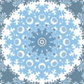 Seamless christmas snowflakes mandala round pixel blurred pattern