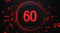 Seamless Circle Countdown Timer Animation from 60 to 0 Seconds on Transparent Background