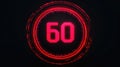 Seamless Circle Countdown Timer Animation from 60 to 0 Seconds on Transparent Background