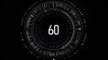 Seamless Circle Countdown Timer Animation from 60 to 0 Seconds on Transparent Background