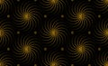 Seamless Circle gold halftone spiral pattern background. Radial speed lines in circle form. golden luxury background. Vector