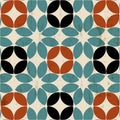 Seamless circle pattern background, retro, vintage style, mosaic, with paint strokes and splashes Royalty Free Stock Photo