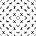 Seamless Circle Pattern With Freehand Style Small Zigzagy Flower Repeated Design On White Background Royalty Free Stock Photo