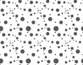 Seamless Circle Pattern. Vector Monochrome Dots Background. Abstract Grid Ornament. Pixel Graphic Design. Modern Textile