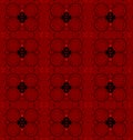 Seamless circles and diamond pattern red dark brown