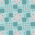 Seamless circles and squares pattern turquoise green pink Royalty Free Stock Photo