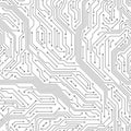 Seamless circuit board. Digital technology electrical scheme printed motherboard computer chip electronic equipment pattern vector Royalty Free Stock Photo