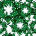 Seamless circular knitting pattern from green Christmas trees