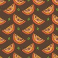 Seamless citrus pattern. Fruit Pattern Hand Draw. Royalty Free Stock Photo