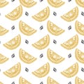 Seamless citrus pattern. Fruit Pattern Hand Draw. Royalty Free Stock Photo
