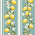 Seamless citrus pattern with lemons. Vector illustration.