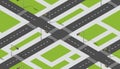 Seamless city map pattern. Isometric structure of a landscape