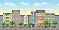 Seamless cityscape cartoon background
