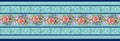 Seamless classical flower border with floral background