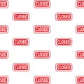 Seamless closed sign texture, vector illustration Royalty Free Stock Photo