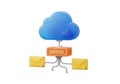 Seamless cloud data transfer with server rack and email icons Royalty Free Stock Photo