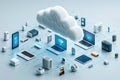 Seamless cloud integration: connecting computer to server for online storage, utilizing cloud technology for computing