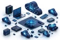 Seamless cloud integration: connecting computer to server for online storage, utilizing cloud technology for computing