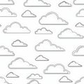 Seamless Cloud Pattern - Black and White Royalty Free Stock Photo