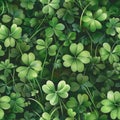Seamless Clover and Grass Patch Pattern Ã¢â¬' Lush Green Lucky Field Royalty Free Stock Photo
