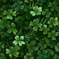 Seamless Clover and Grass Patch Pattern Ã¢â¬' Lush Green Lucky Field Royalty Free Stock Photo