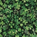 Seamless Clover and Grass Patch Pattern Ã¢â¬' Lush Green Lucky Field Royalty Free Stock Photo
