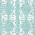 Teal aqua white vibrant watercolor batik azulejos tile background. Seamless coastal blur linen effect geometric mosaic