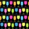 Seamless Cocktail Glasses Pattern Royalty Free Stock Photo