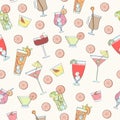 Seamless cocktail pattern