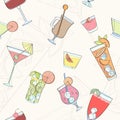 Seamless cocktail pattern