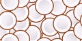 Seamless coconut vector pattern. Minimalistic food background. Vitamins repeatable texture.