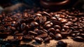 Seamless coffee bean background wallpaper. Generative AI